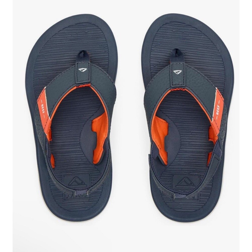 Reef Little Santa Ana Sandals Navy Orange White - Toddler size 3 NWT